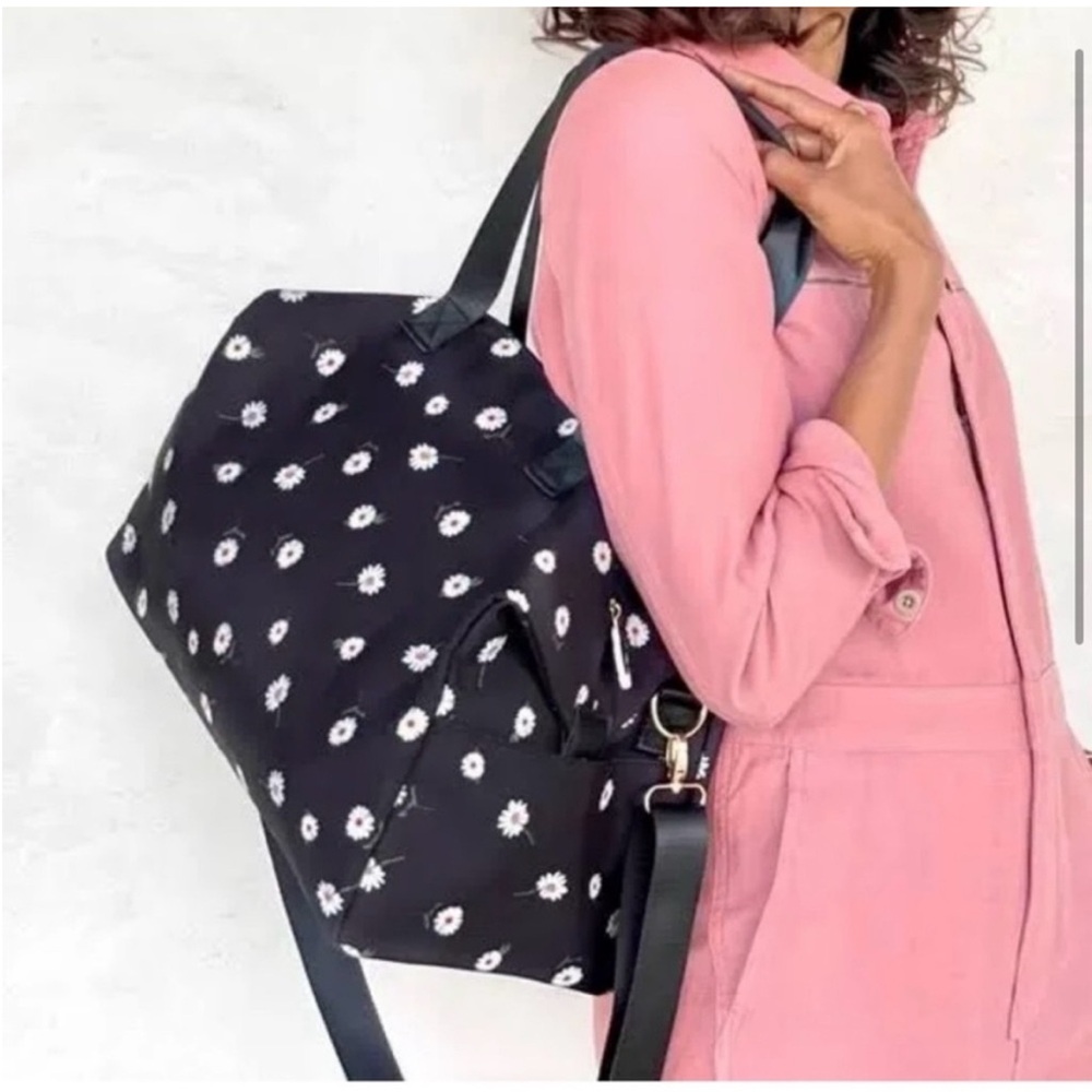 Alice and Olivia Black Floral Tote Bag